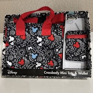 Disney Mickey Mouse Mini Crossbody Tote And Wallet